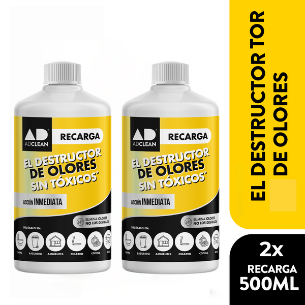Pack 2x Destructor de Olores Recarga Economica 500ml