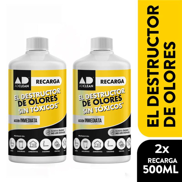 Pack 2x Destructor de Olores Recarga Economica 500ml